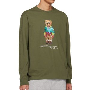 Polo Ralph Lauren. Long sleeve bear shirt, green. Boys large.
